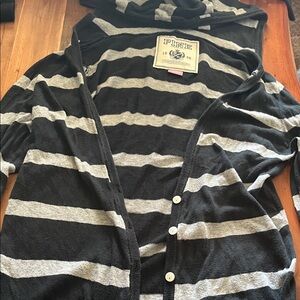 PINK Victoria's Secret Navy and Gray Striped Sweater
